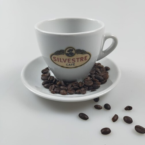 Чашка для кофе с блюдечком с логотипом Café Silvestre