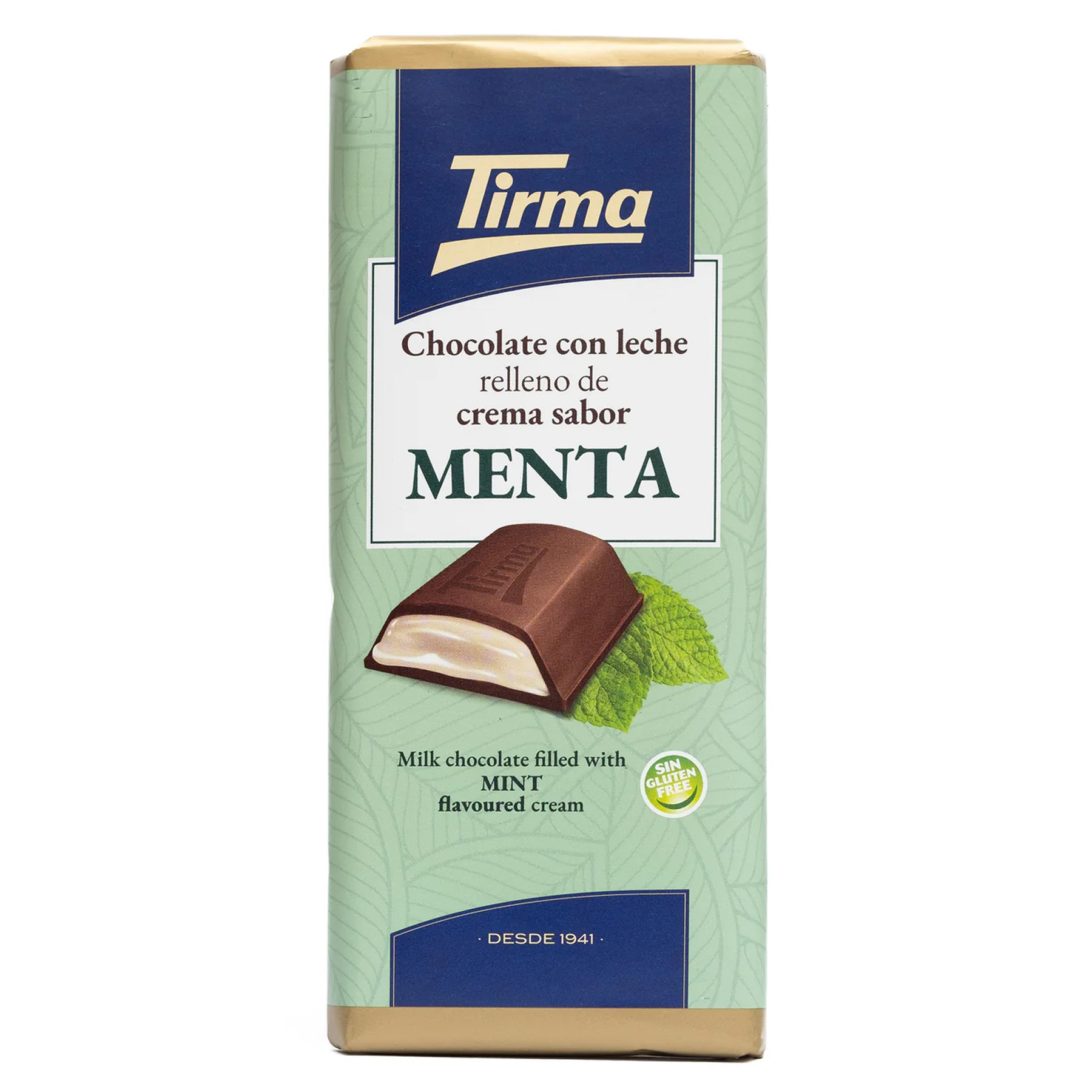 Шоколад молочный с мятной кремовой начинкой