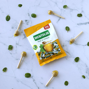 Леденцы без сахара с медом и ментолом на подсластителе 100 гр