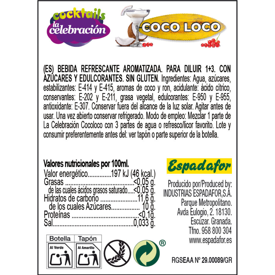 Безалкогольный освежающий праздничный напиток Коко Локо