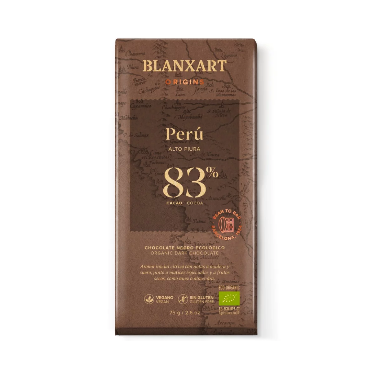 Органический плантационный шоколад Перу 83% 75 г