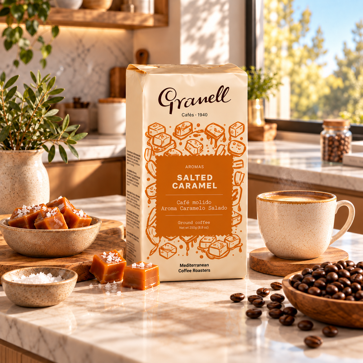 Молотый кофе с ароматом СОЛЁНОЙ КАРАМЕЛИ GRANELL, 250г / Испания