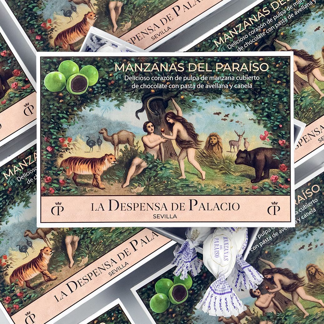 Драже яблочное с фундуком в шоколаде "Райские яблочки" (картон. коробка)