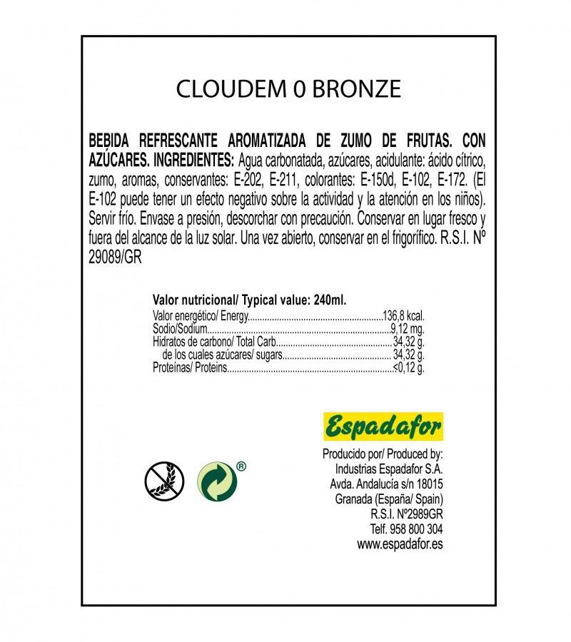 Безалкогольный  газированный напиток Клоудем 0% бронза