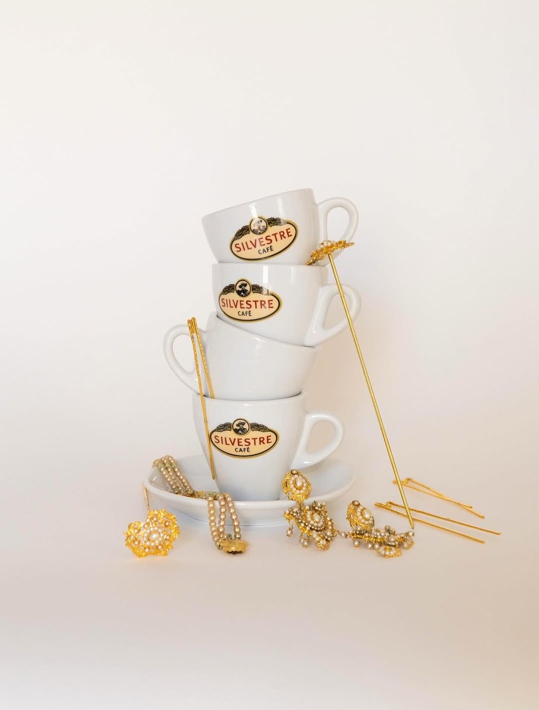 Чашка для кофе с блюдечком с логотипом Café Silvestre