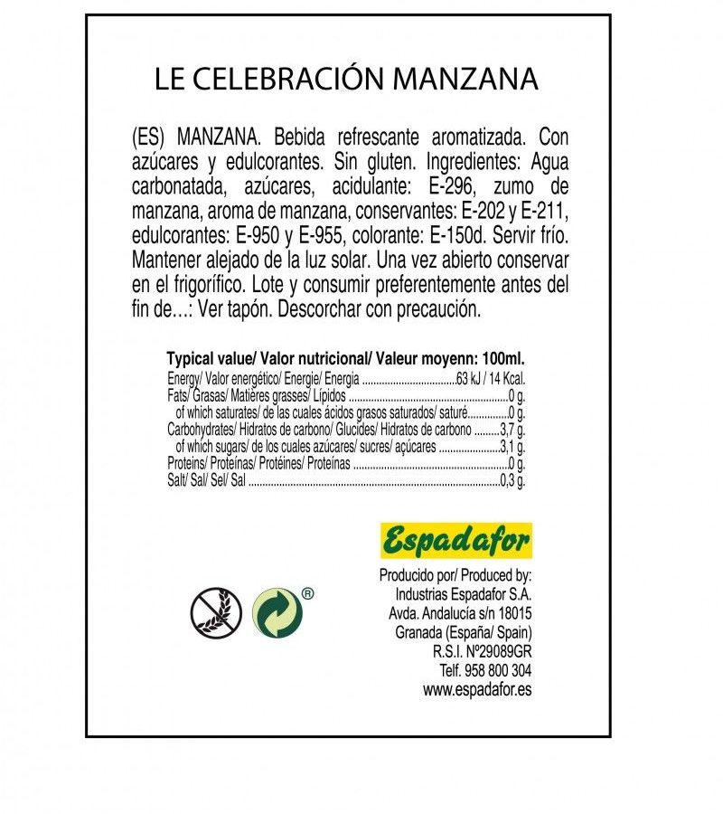 Безалкогольный газированный праздничный напиток Яблоко