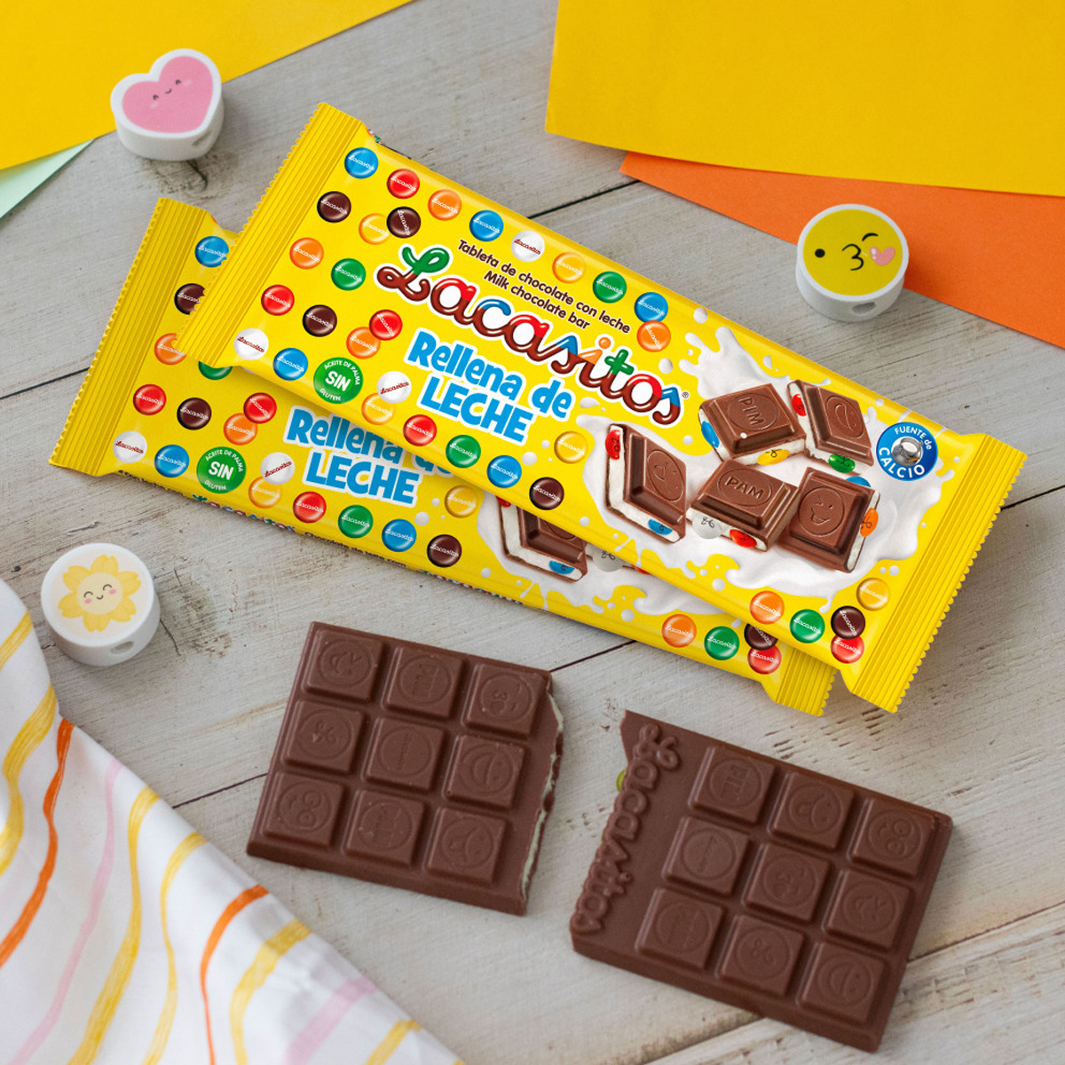 Молочный шоколад со сливочной начинкой и драже в цветной сахарной глазури 100 гр