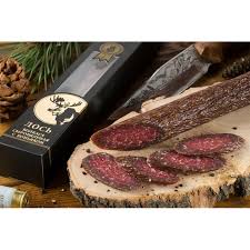 Колбаса Лось с коньяком сыровяленая, в подарочной упаковке