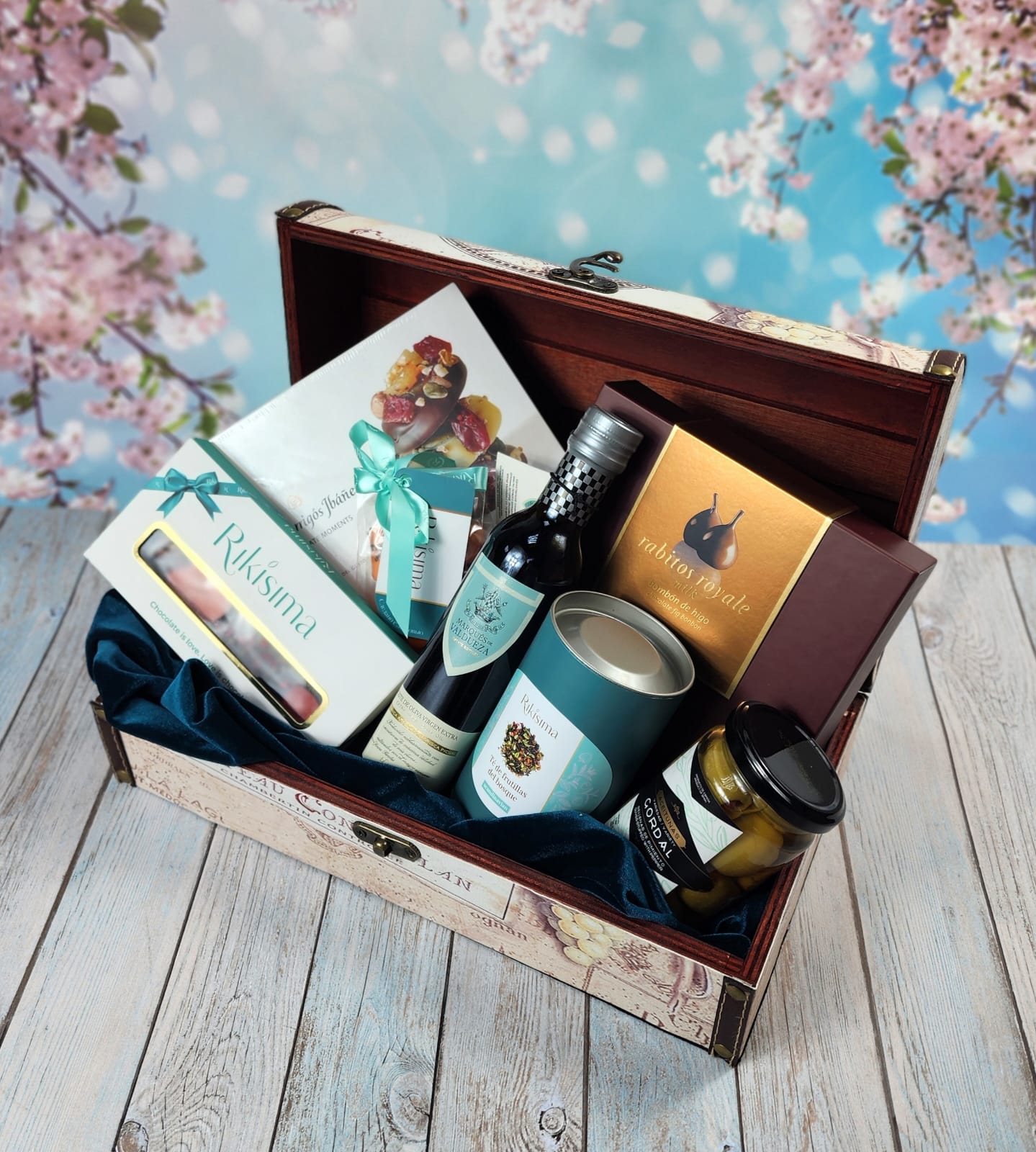 Набор подарочный в деревянном сундучке "Испанский комплимент"