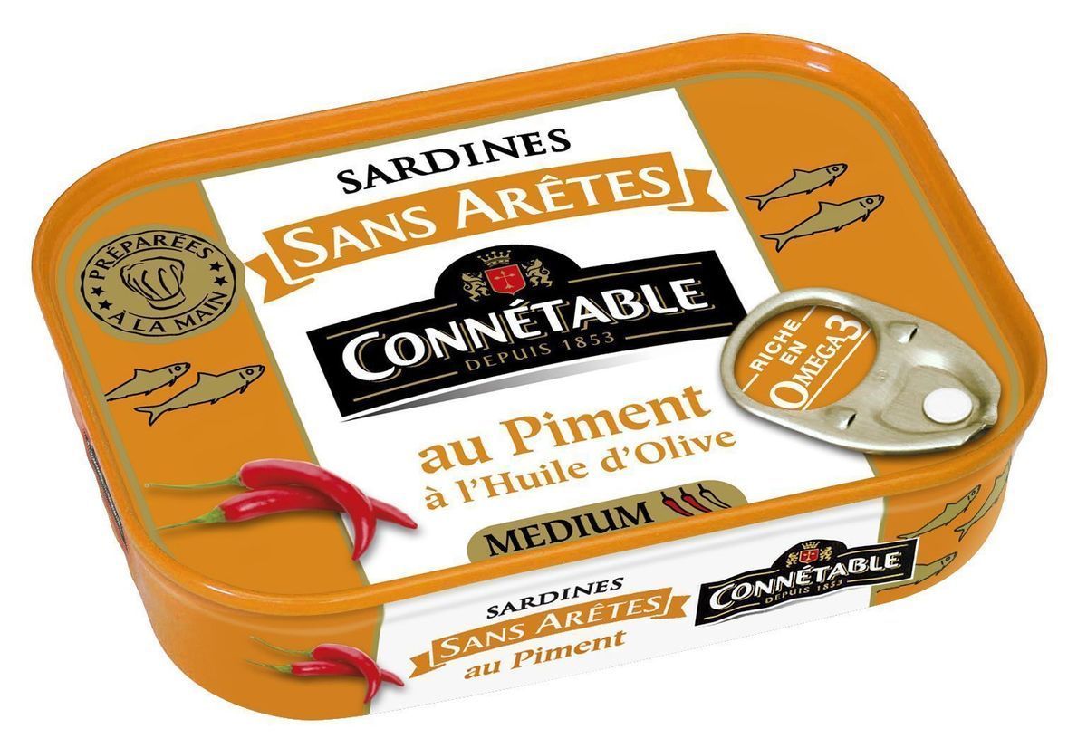Сардины Connetable без костей в оливковом масле первого отжима экстра с перцем