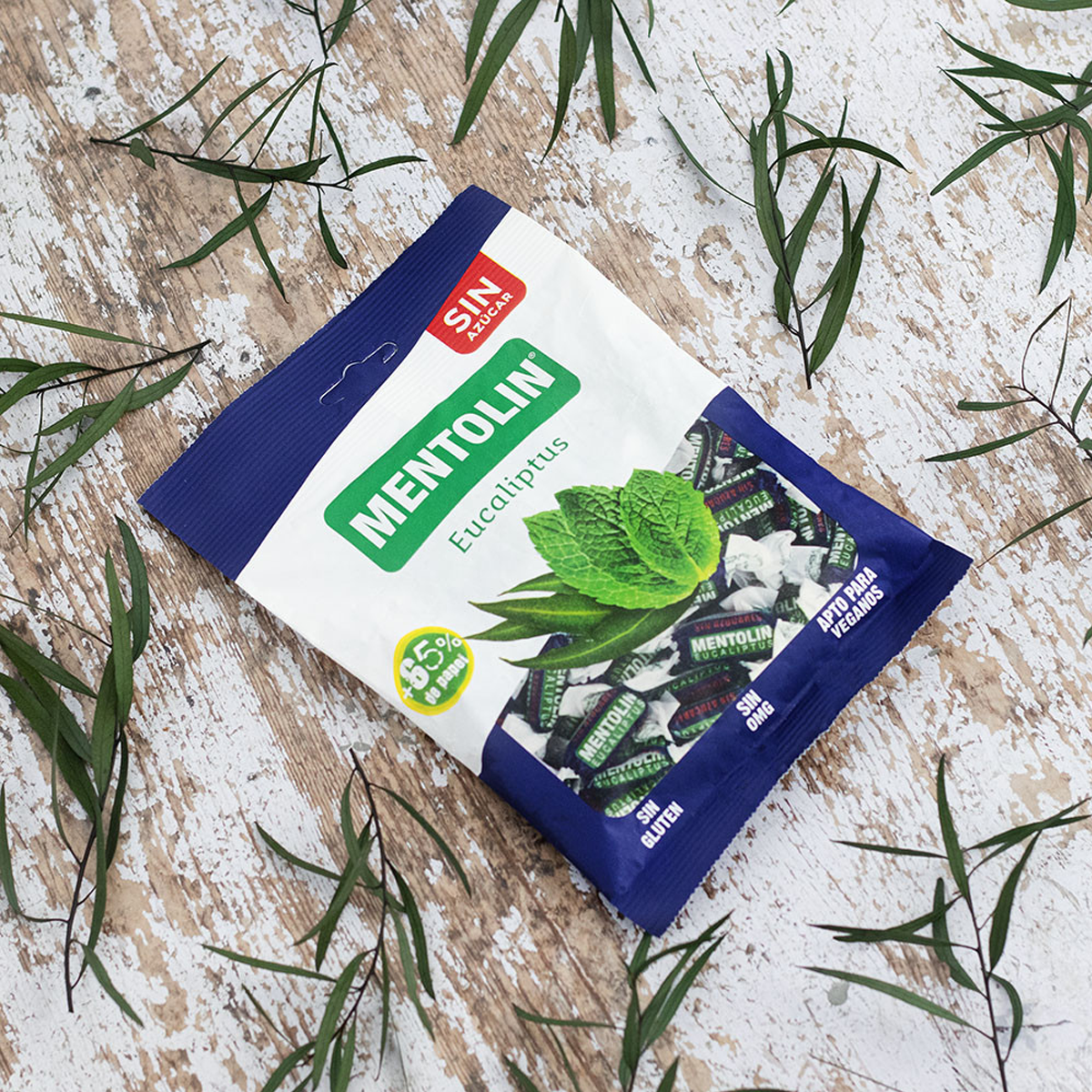 Леденцы без сахара со вкусом эвкалипта на подсластителе 100 гр