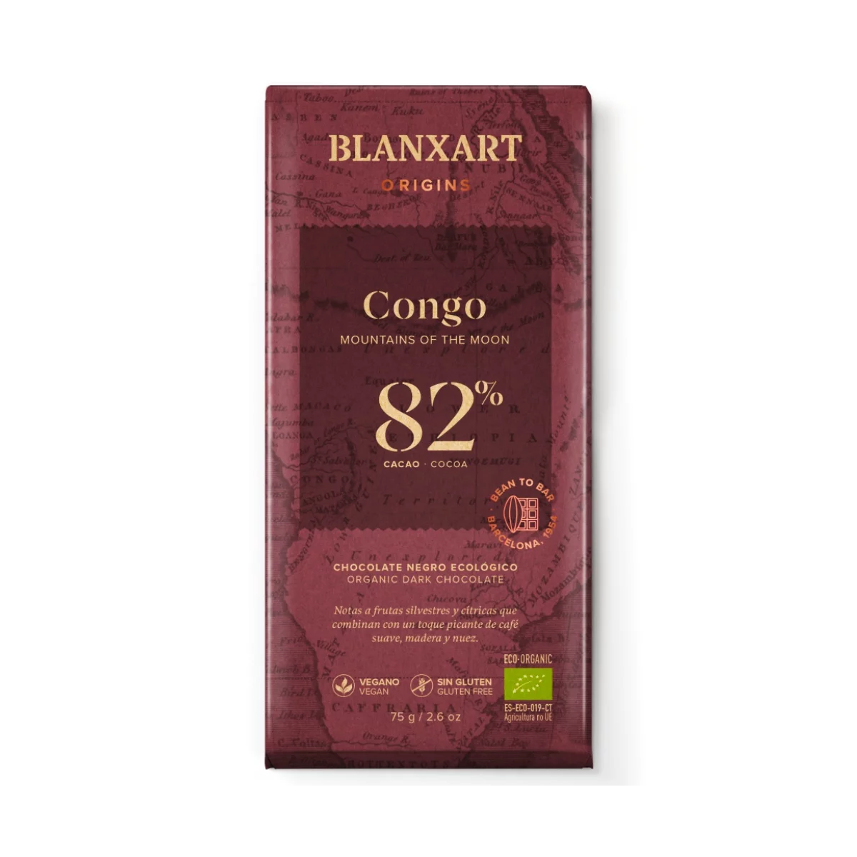 Органический плантационный шоколад Конго 82% 75 г