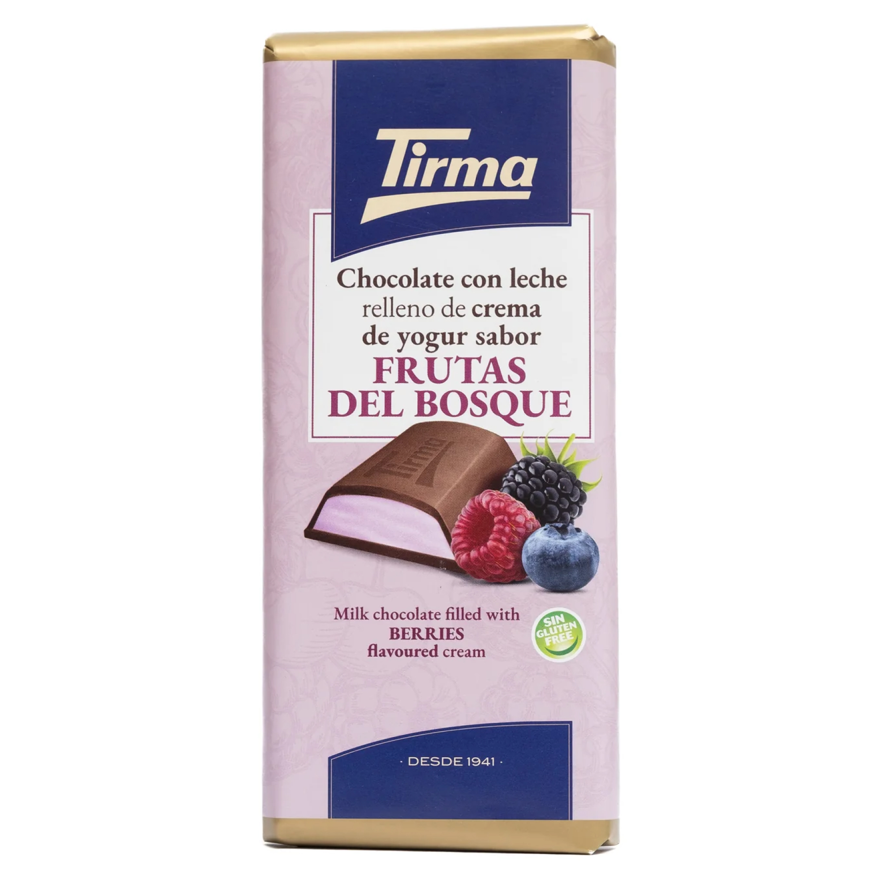 Шоколад молочный с йогуртовой начинкой со вкусом лесных фруктов