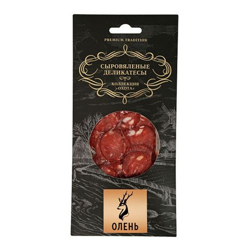 Колбаса сыровяленая Охота из оленя нарезка