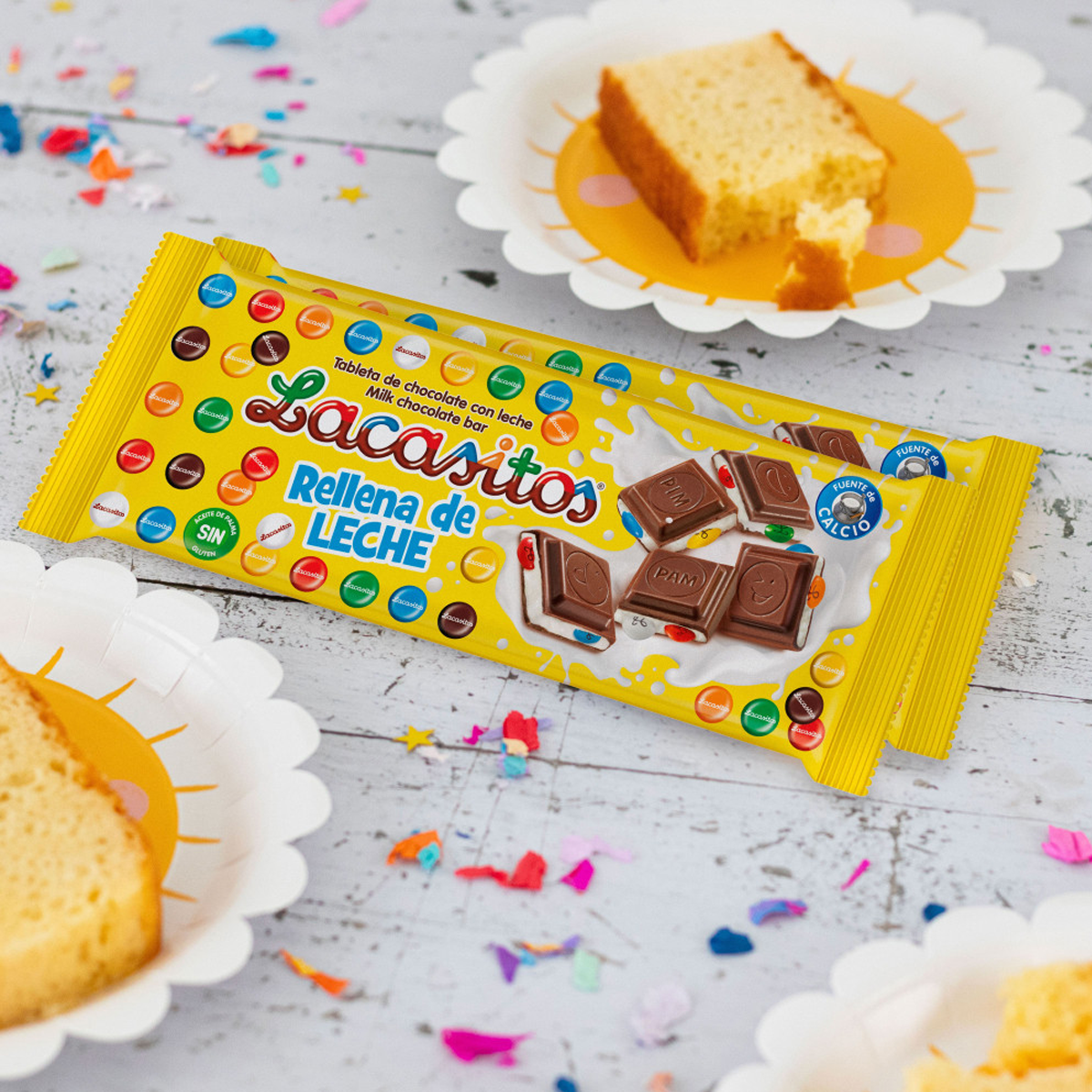 Молочный шоколад со сливочной начинкой и драже в цветной сахарной глазури 100 гр