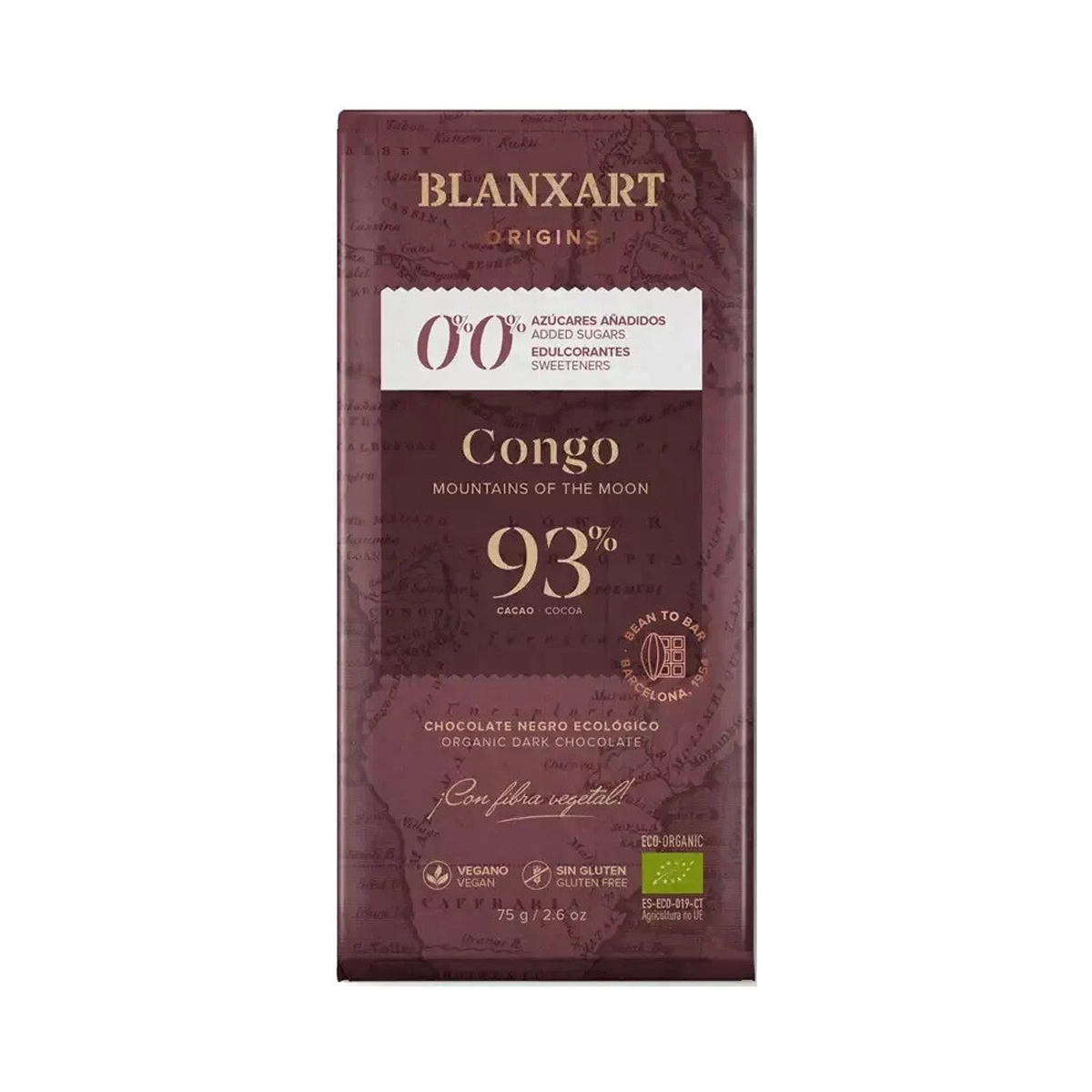 Органический плантационный шоколад Конго 93% без сахара 75 г