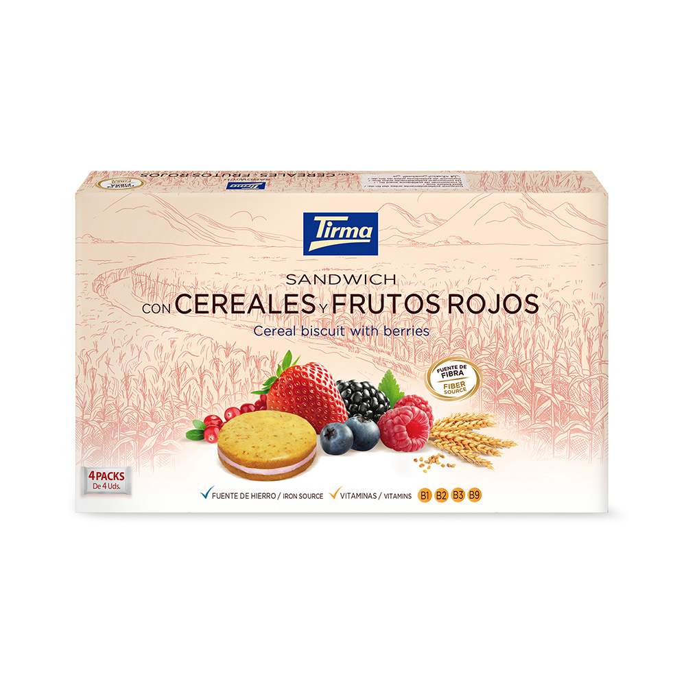 Печенье-сэндвич со злаками и ягодами (4 х 45гр)