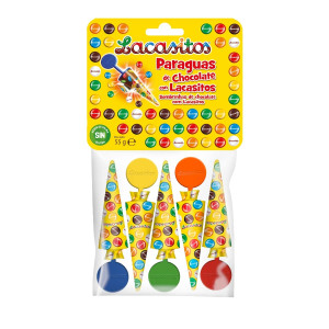 Набор зонтики с драже из молочного шоколада в сахарной глазури 5*11 гр