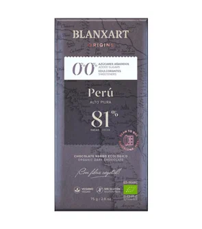Органический плантационный шоколад Перу 81% без сахара 75 г