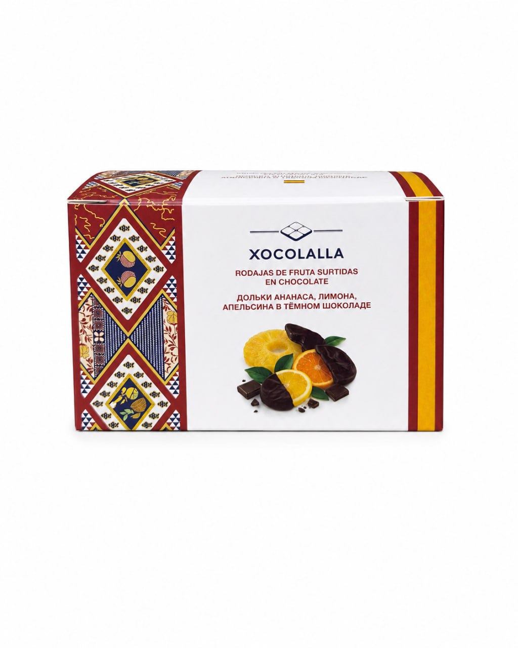 Дольки ананаса, лимона, апельсина в тёмном шоколаде, 150г