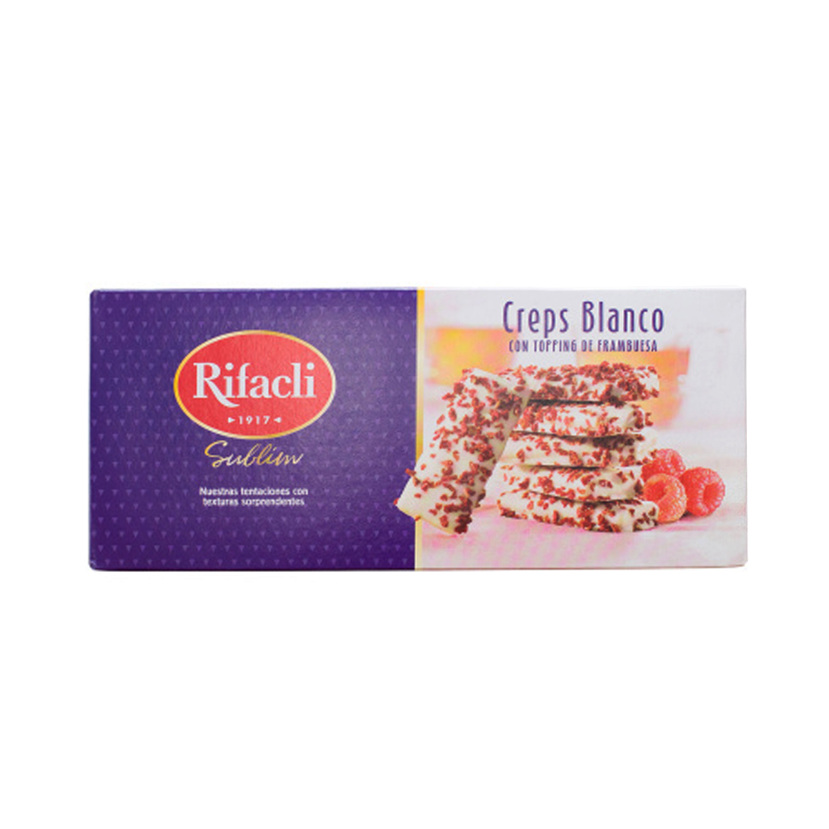 Белоснежный вафельный десерт в шоколаде с малиной 90г