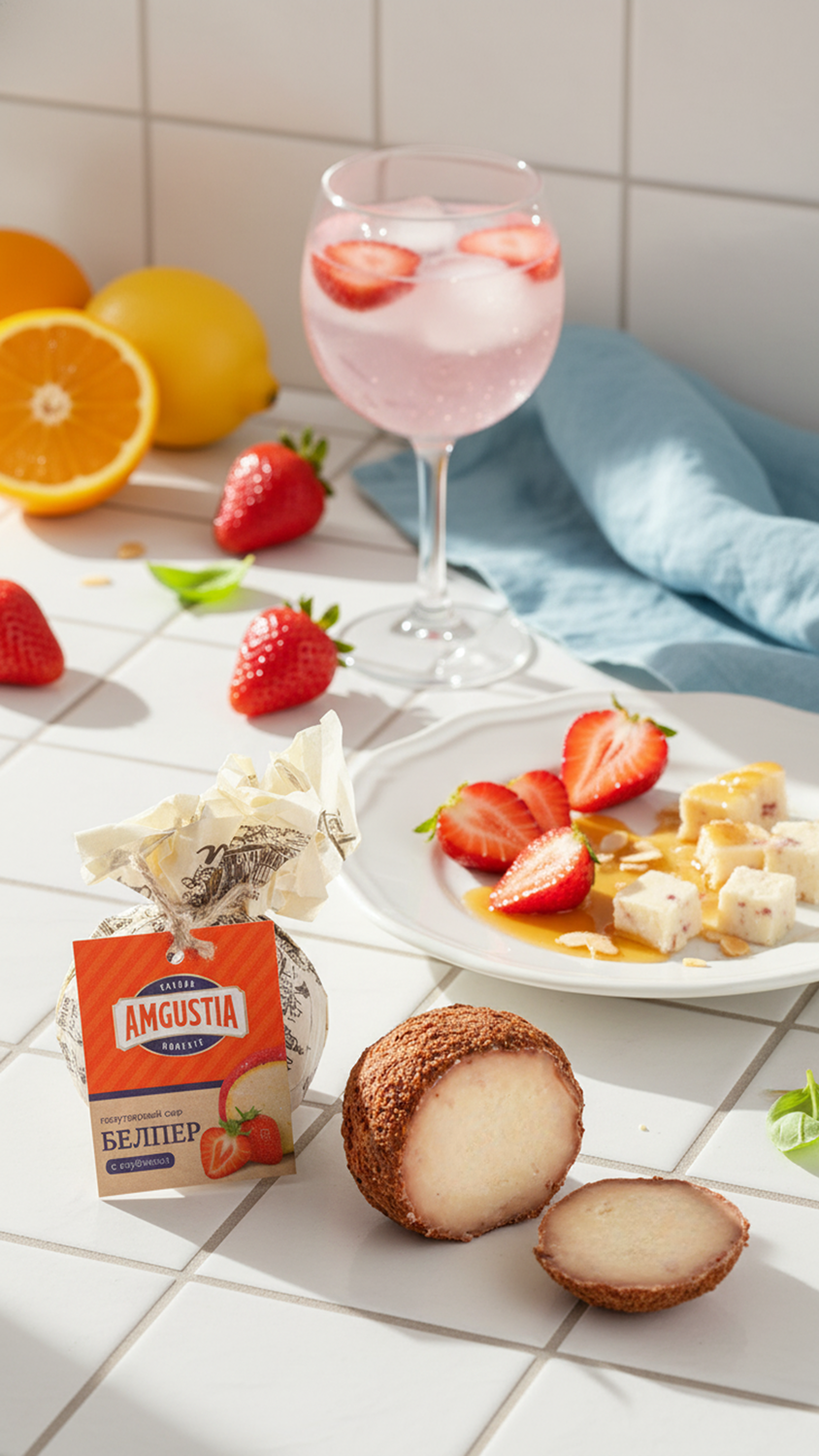 Сыр полутвердый Белпер клубника