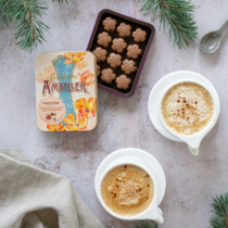 Конфеты из молочного шоколада с кремовой начинкой со вкусом капучино в жестяной банке