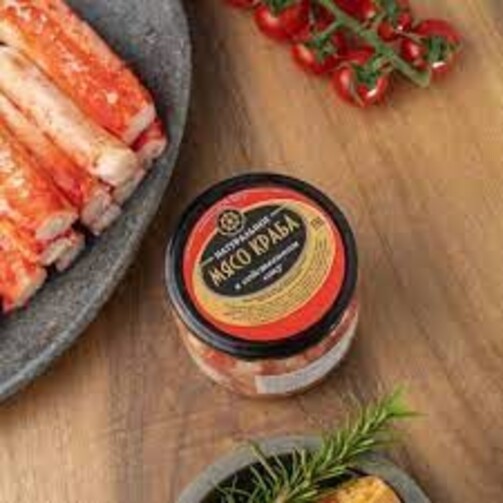 Мясо краба Камчатского натуральное в собственном соку 