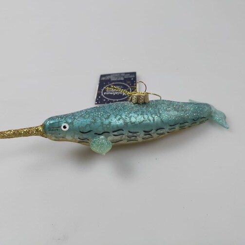 Елочная игрушка Рыба - меч стеклянная  (арт. КНА-1227)