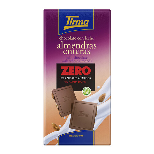 Молочный Шоколад с Миндалем без сахара Tirma ZERO  (арт. 025305)