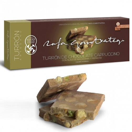 Туррон из молочного шоколада со вкусом капучино с макадамией и фисташками  (арт. 1010)