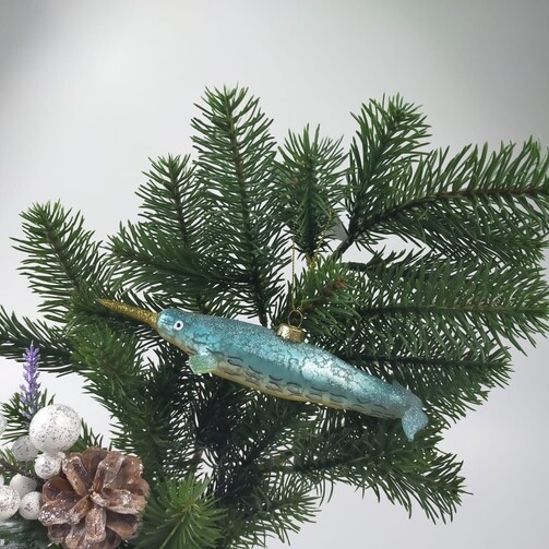 Елочная игрушка Рыба - меч стеклянная  (арт. КНА-1227)