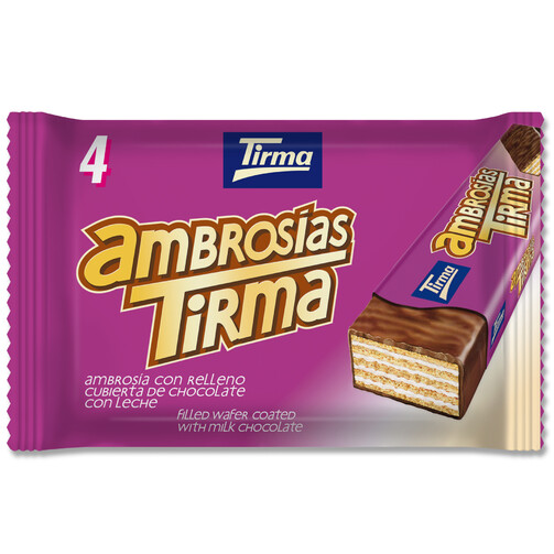 Вафельный батончик в молочном шоколаде с кремовой начинкой (4 х 21,5гр)  (арт. 042415)