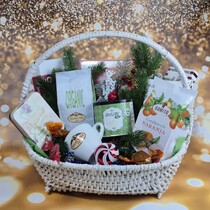 Новогодний чайно-кофейный набор с цукатами из фруктов в шоколадной глазури