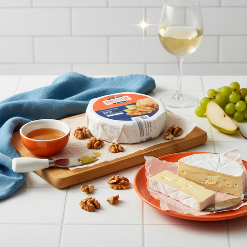 Сыр Бри мягкий c белой плесенью и грецким орехом 45% жирности 