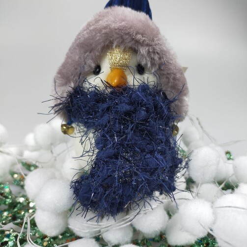 Птица синий шарф 